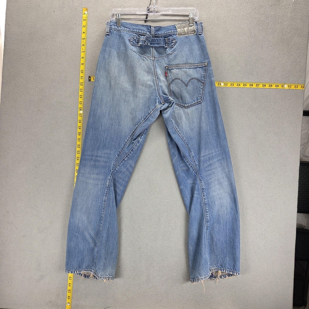 Vintage Levis Engineered Jeans Mens 30x32 Blue Buckle Back Twisted Button Fly